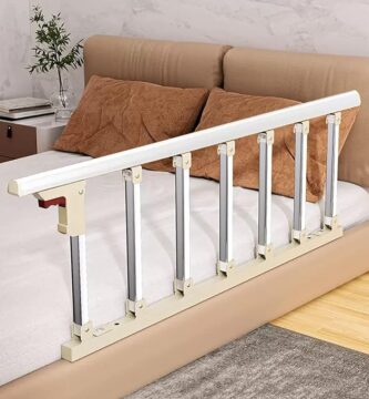 Barandillas Cama, Dispositivos Asistencia Médica Discapacitados, Cama Plegable Guardia Lateral Seguridad, Barandillas Acero con Almohadilla Espuma para Ancianos Adultos Niños