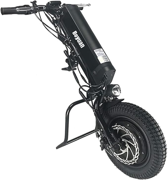 Handbike Eléctrico para Silla de Ruedas, Acople motorizadas para Silla de Ruedas, Convertir Silla de Ruedas Manual en eléctrica con la luz Delantera,Batería de 36V 11.6AH