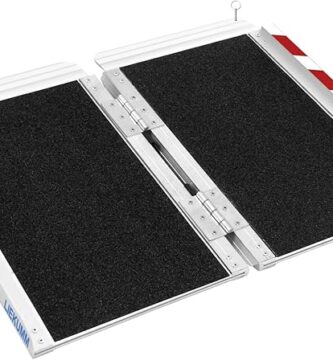 Rampa Plegable para Silla de Ruedas 61cm, Rampa Portátil de Aluminio con Superficie Antideslizante, Rampa Minusvalidos para escaleras, Puertas, Pasos